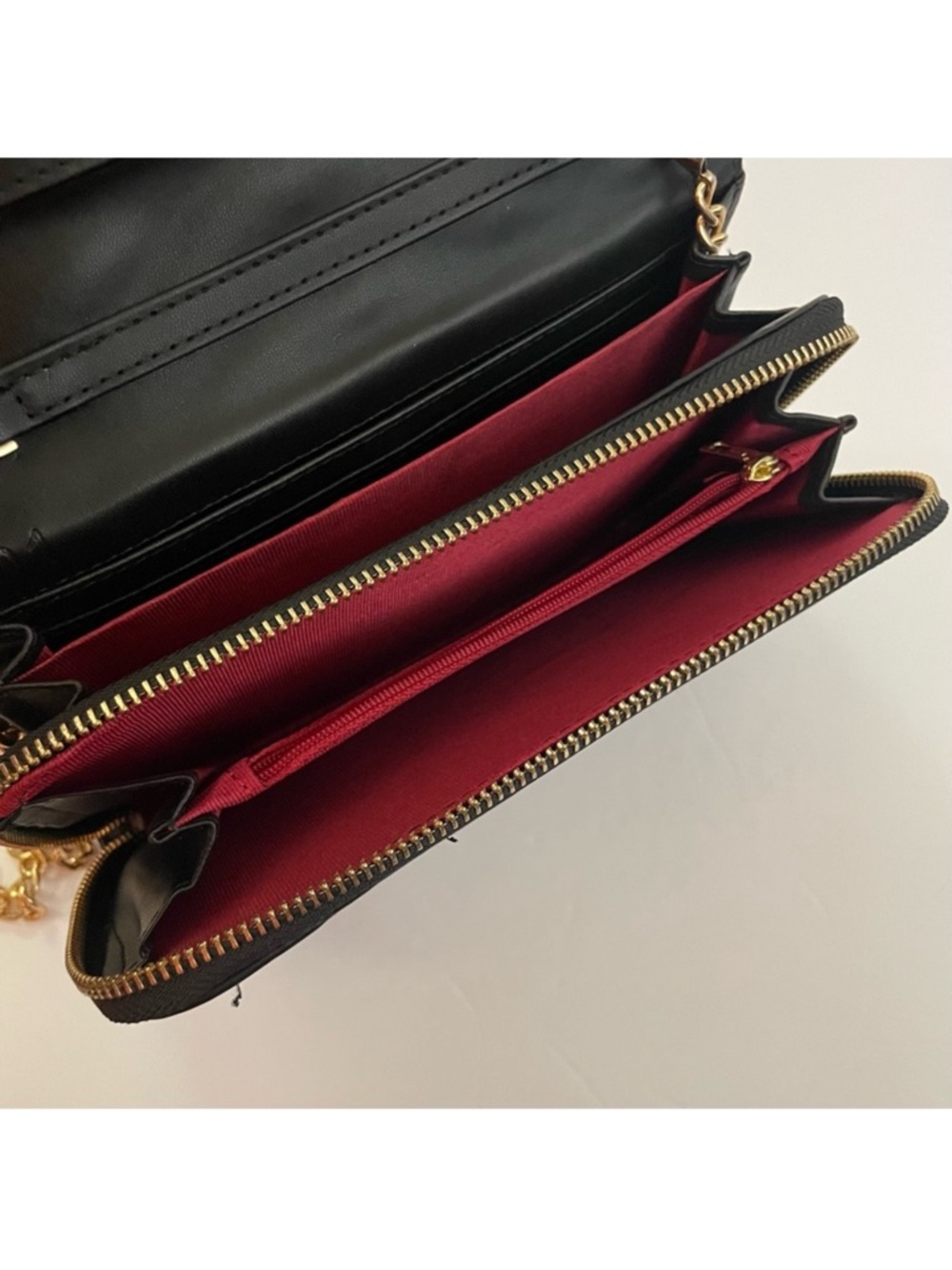 Black Quilted Leather Crossbody with Gold Chain - Picture 7 of 16
